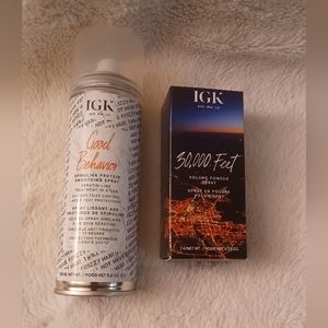 IGK Hair products bundle/30000 Feet Volume Powder Spray and good behavior spray